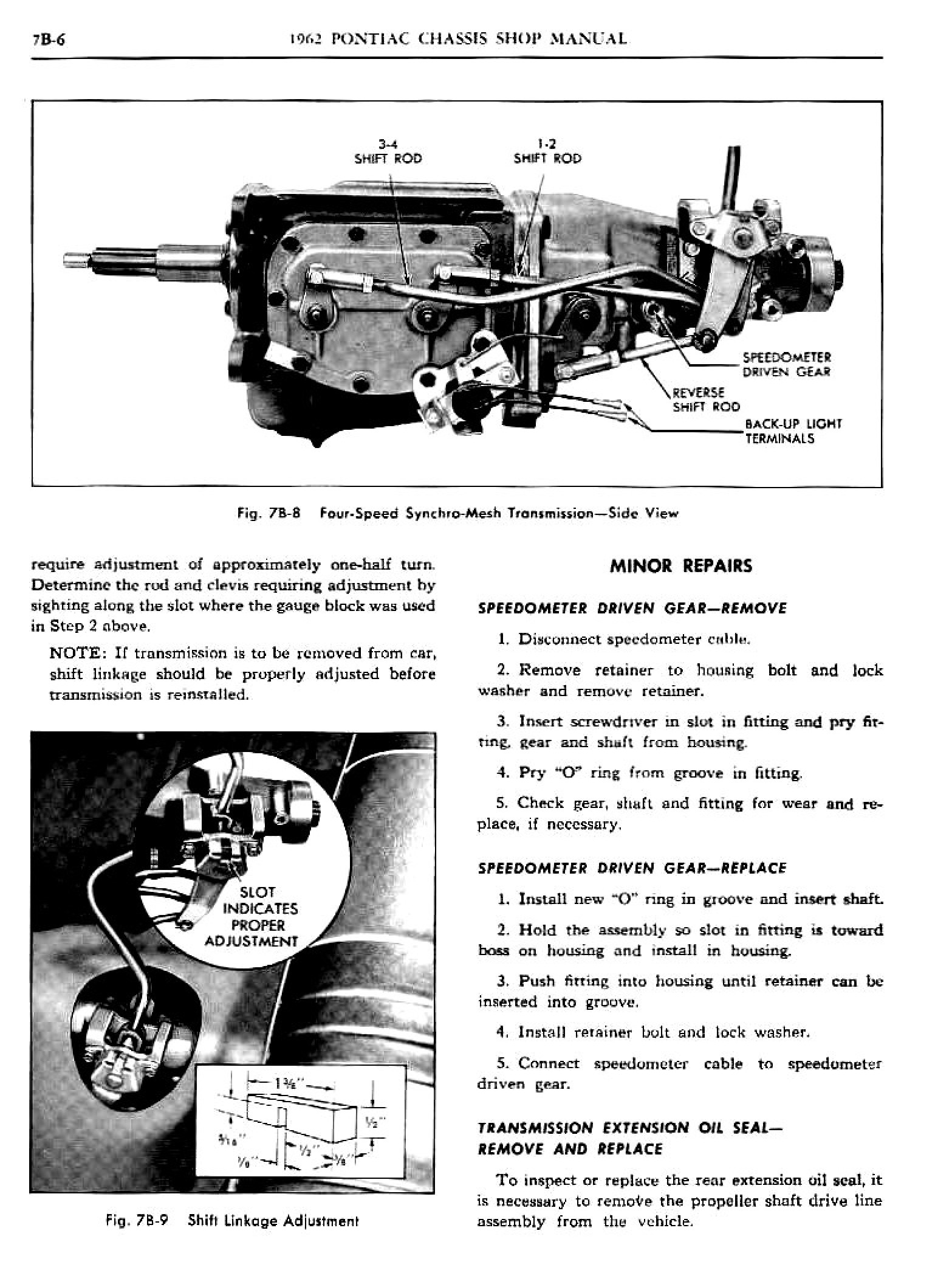 1962 Pontiac Chassis Service Manual 4Speed Transmission Page 6 of 20